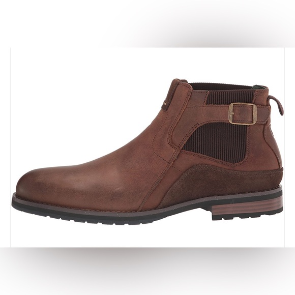Stacy Adam’s Men’s OSKAR Brown Crazy Horse Leather Chelsea Boot Wood Hee… - Picture 3 of 14